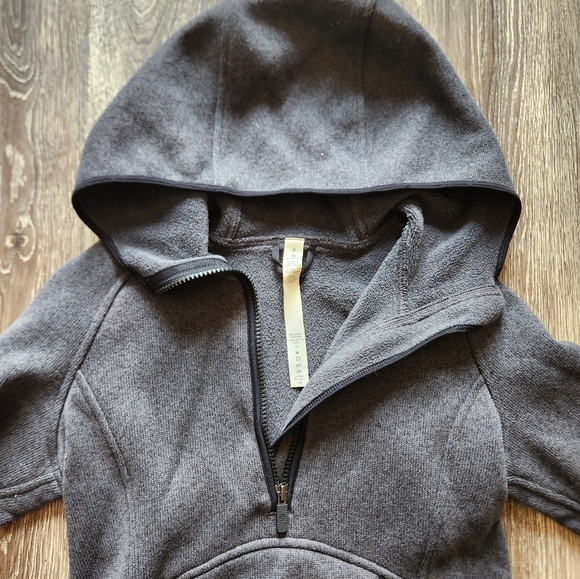 Lululemon Fleece & Thank You Pullover in Heathered Black Sz. 4 Rip Tag Attached - Picture 5 of 5